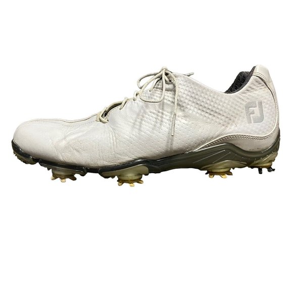 Footjoy FJ DNA White Leather Softspike Golf Cleat Shoes Mens Size 10.5 M Casual - Picture 2 of 9